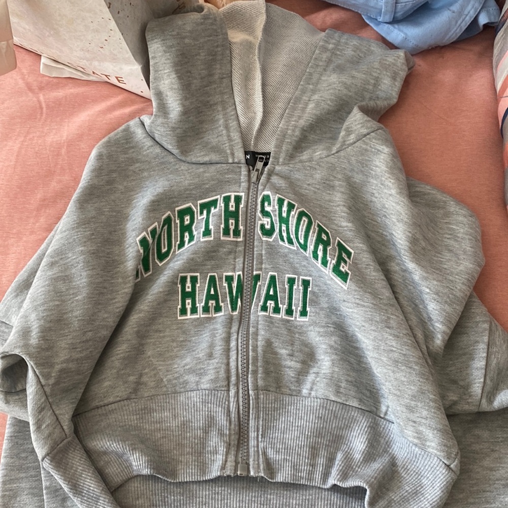 cropped north shore hawaii zip up